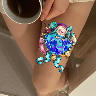 corazón cristal Finn y Jake  tattoo